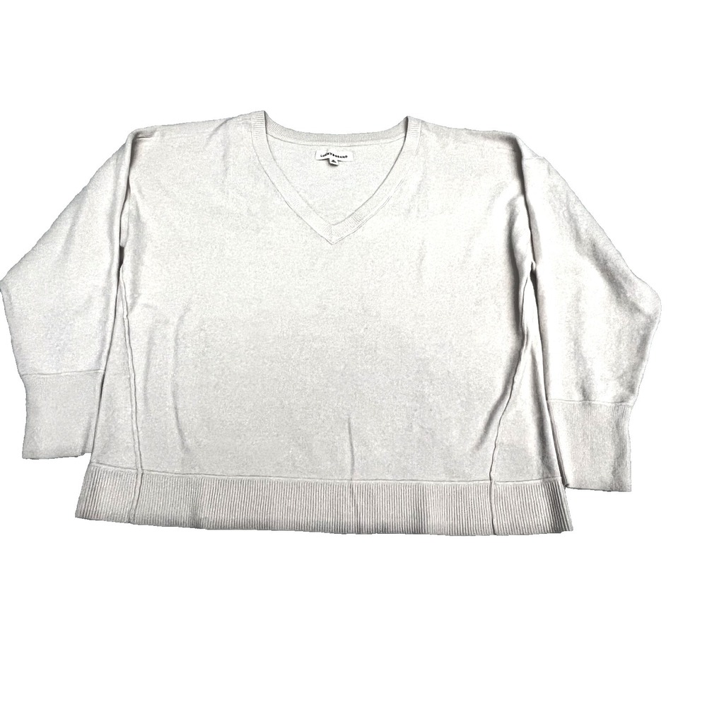 Lucky Brand Women's XL Light Beige Sweater V-Neck Soft Cozy NWOT‎